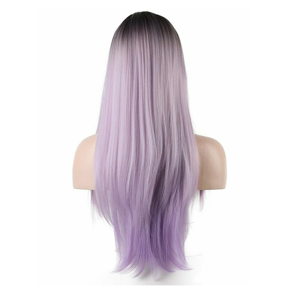 Ombre Black Light Purple Lace Wig 22-24 inches - Thumbnail 6