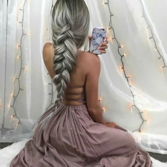 Ombre Black Gray Beauty LaceFront Wig 24-38 inches - Thumbnail 3