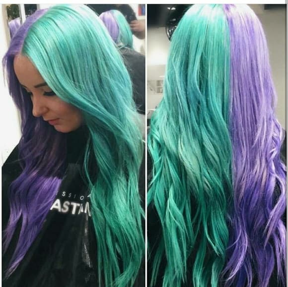 Green Purple LaceFront Wig 22-24 inches!! - Thumbnail 2