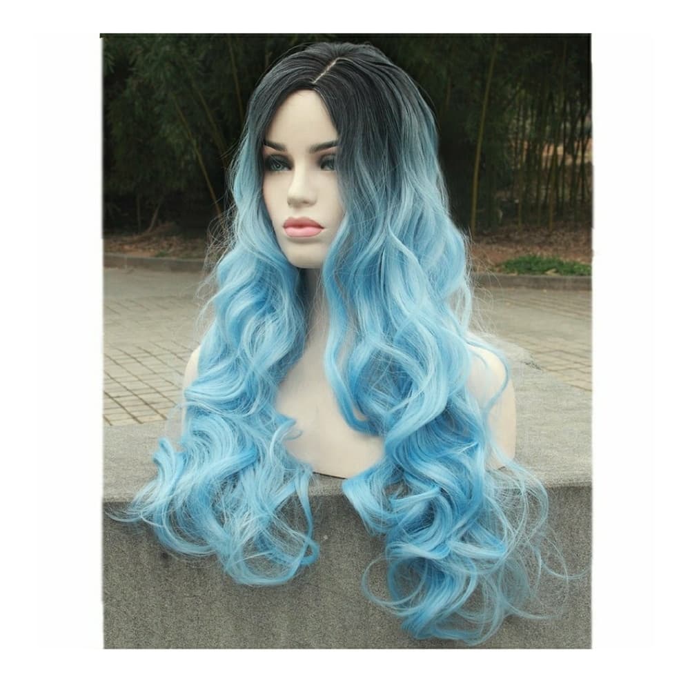 Ombre Black Blue Beauty Wig - Thumbnail 2