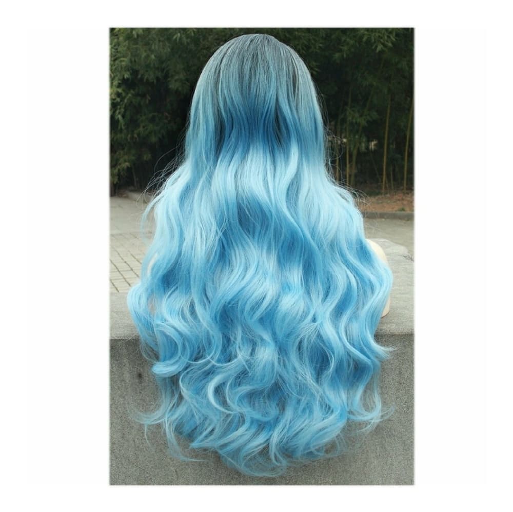 Ombre Black Blue Beauty Wig - Thumbnail 3