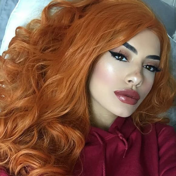 Pumpkin Orange Beauty Lace Front Wig 24-28 inch - Thumbnail 3