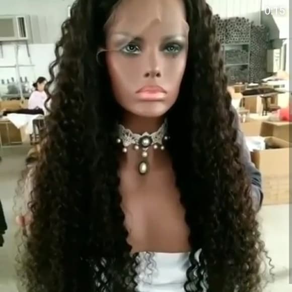 Vigin Brazilian Curly LaceFront Wig 22-24 inches!! - Thumbnail 5