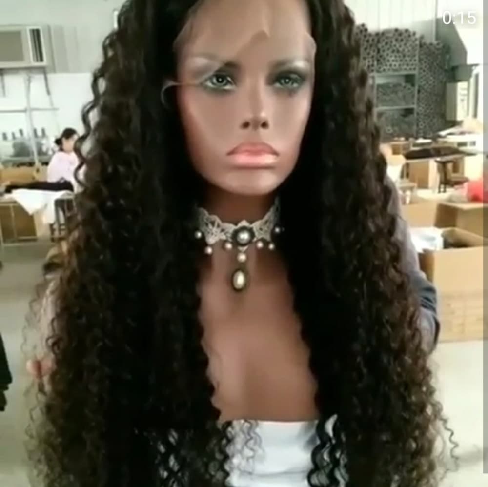 Vigin Brazilian Curly LaceFront Wig 22-24 inches!! - Thumbnail 4