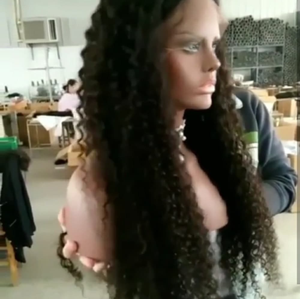 Vigin Brazilian Curly LaceFront Wig 22-24 inches!! - Thumbnail 3