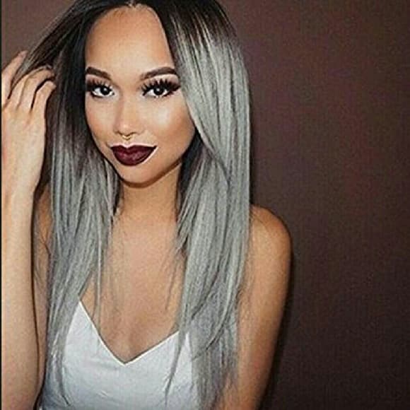 Ombre Gray Full Wig - Thumbnail 4