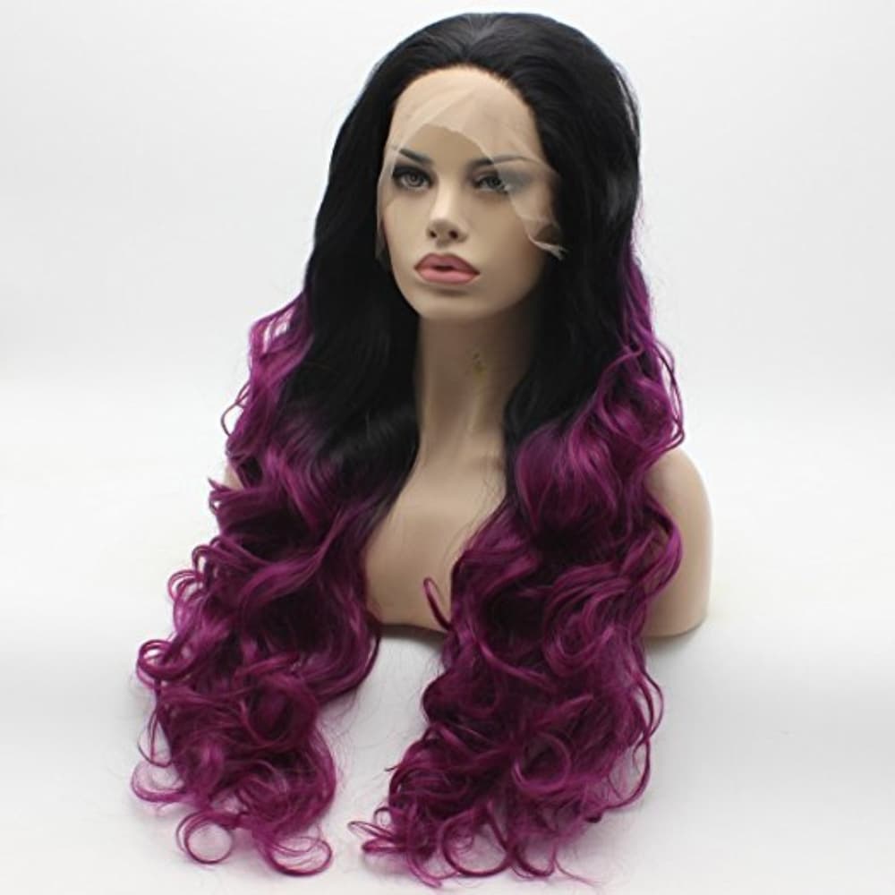 Ombre Black Purple Lacefront Wig 26-28 inches!!