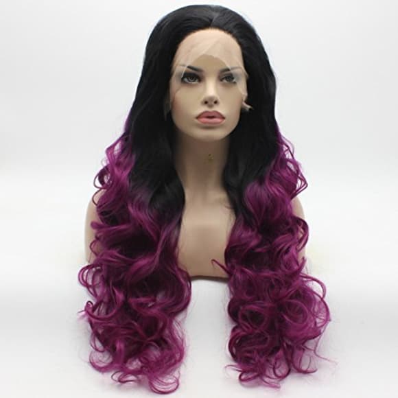 Ombre Black Purple Lacefront Wig 26-28 inches!! - Thumbnail 5