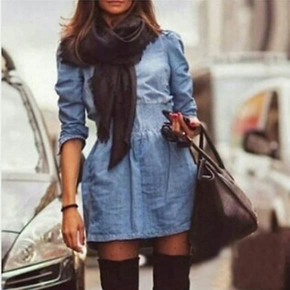 Beautiful Denim Jacket Dress - Thumbnail 3