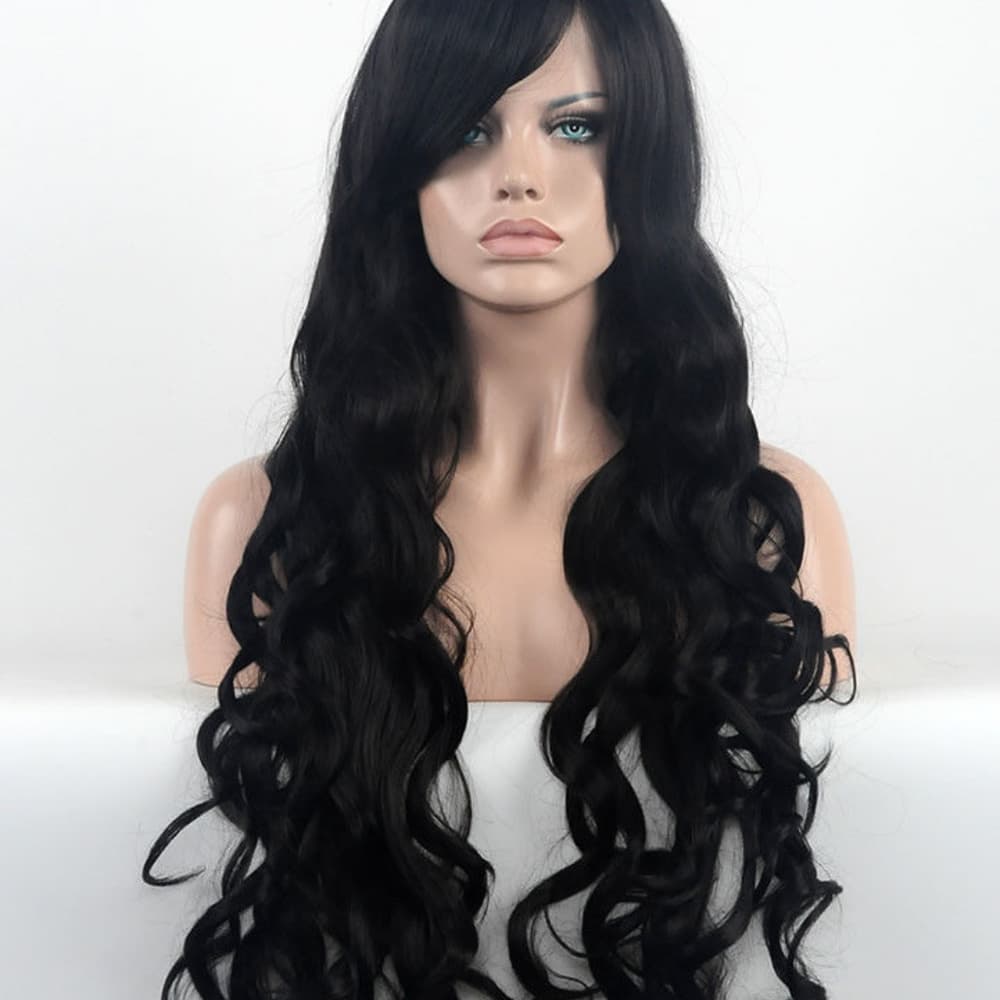 Black Curly Cosplay Wig - Thumbnail 2