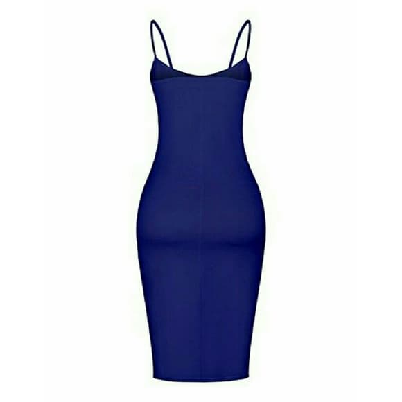 Blue Sexy Sleeveless Side Slit Body - Thumbnail 3