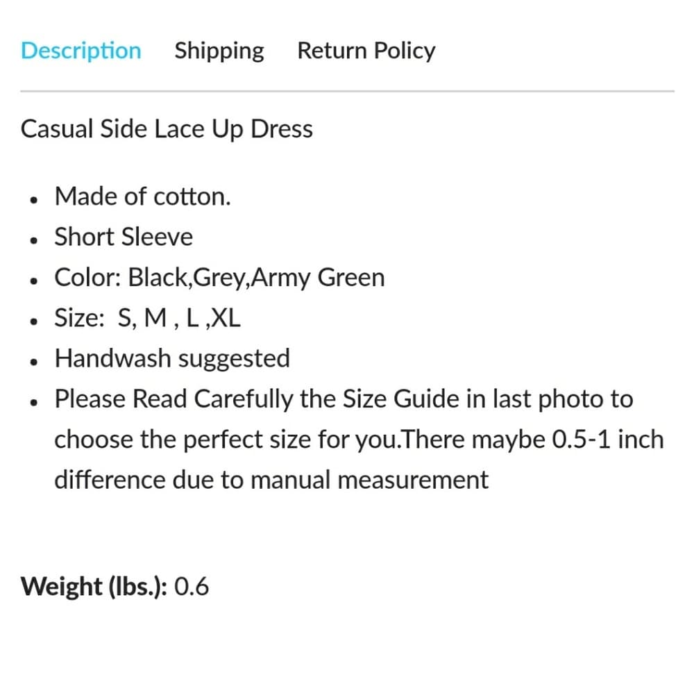 Casual Side Lace up Dress - Thumbnail 3