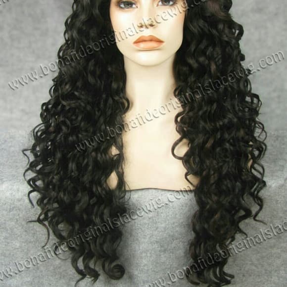 Beautiful Black Curly Lace Front Wig 26-28 inches - Thumbnail 2