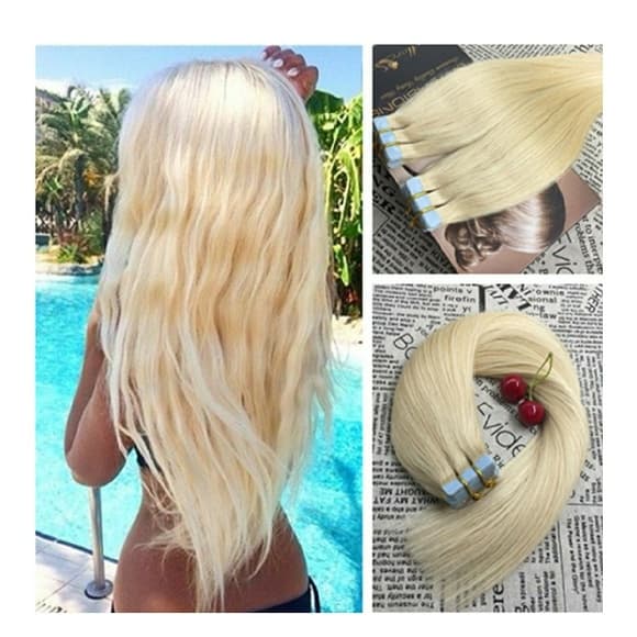 Blonde Tape in Hair Extensions - Thumbnail 7