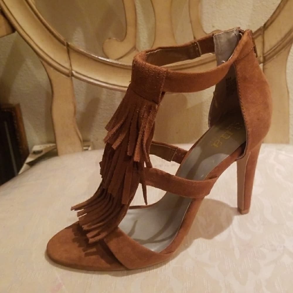 Beautiful Ana Camel Color Heels - Thumbnail 8