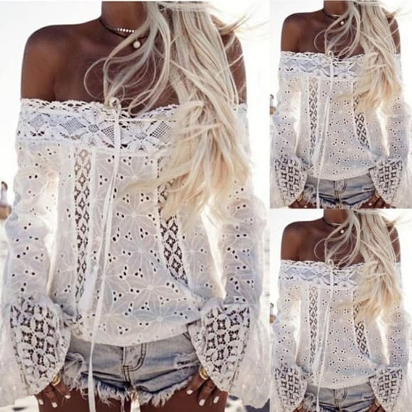 White Boho Beauty Blouse - Thumbnail 3