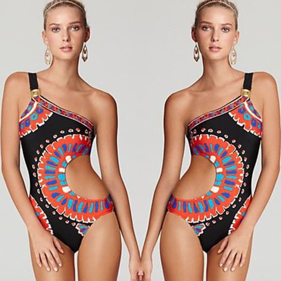 Black Circle Wave Exotic Beauty Bikini - Thumbnail 2