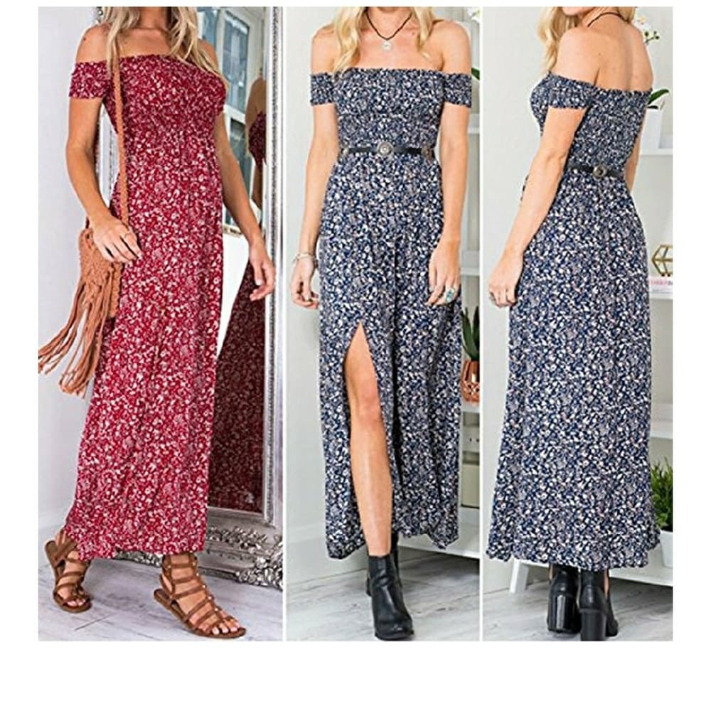 Off Shoulder Boho Beauty Maxi Dress - Thumbnail 6