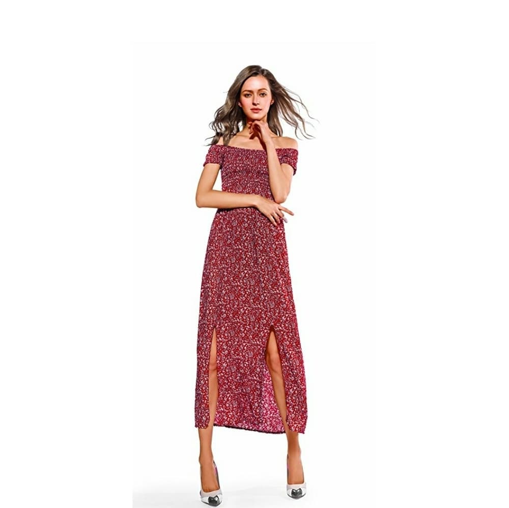 Off Shoulder Boho Beauty Maxi Dress - Thumbnail 2