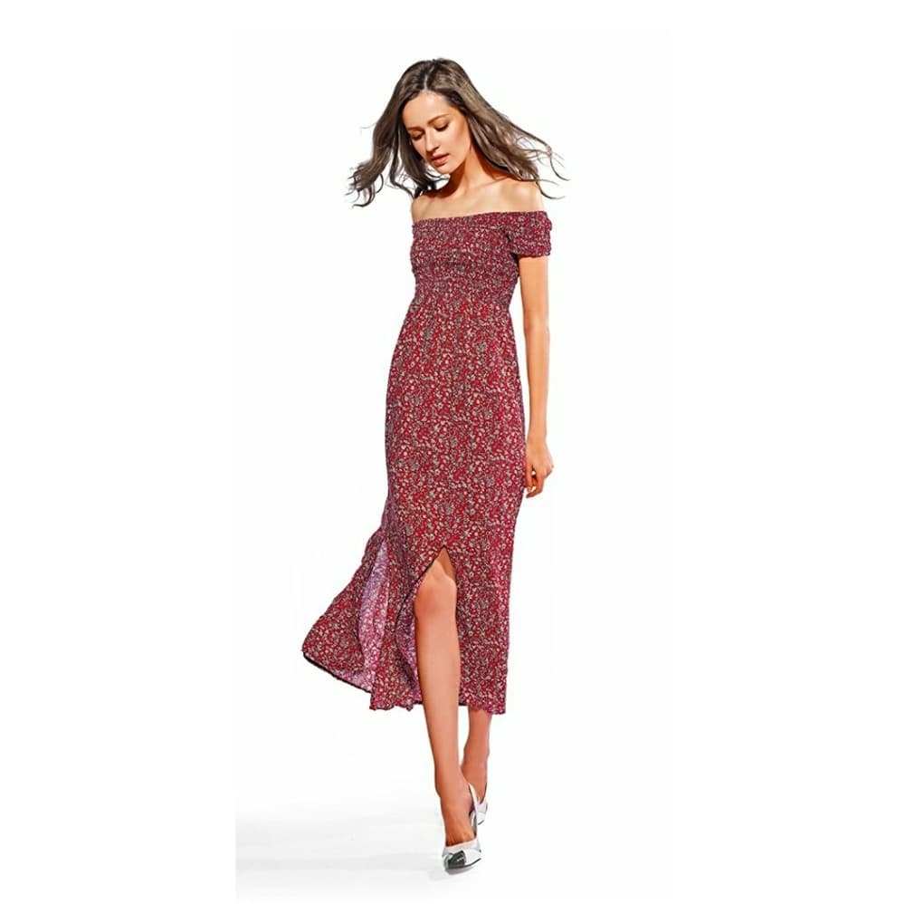 Off Shoulder Boho Beauty Maxi Dress - Thumbnail 4