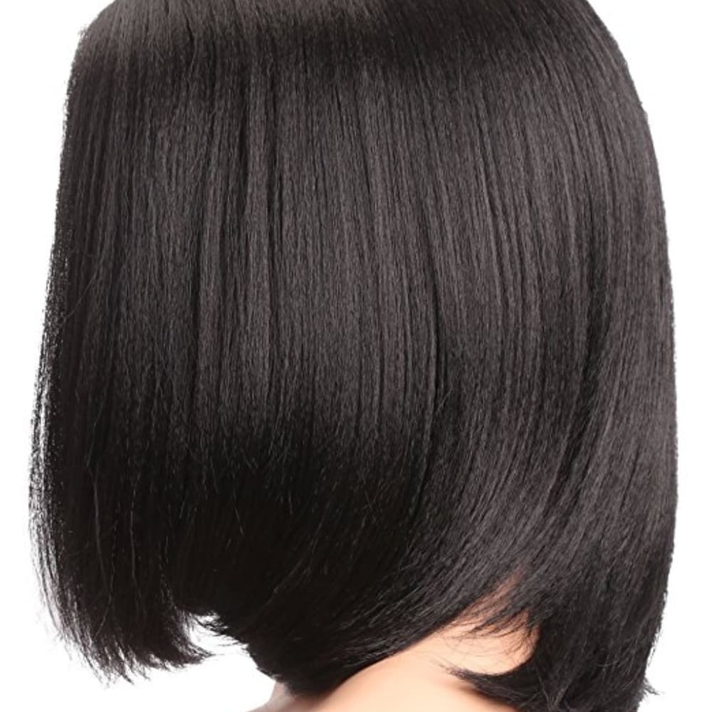 Cute Light Yaki Bob Lacefront Wig #1b!! - Thumbnail 2