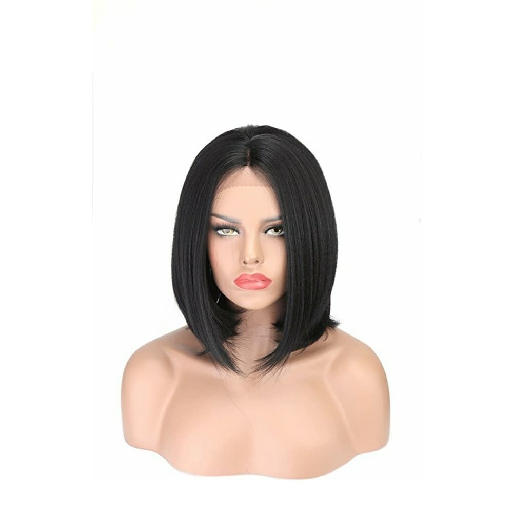 Bob Beauty Yaki LaceFront Wig 12 inches #1b!! - Thumbnail 6