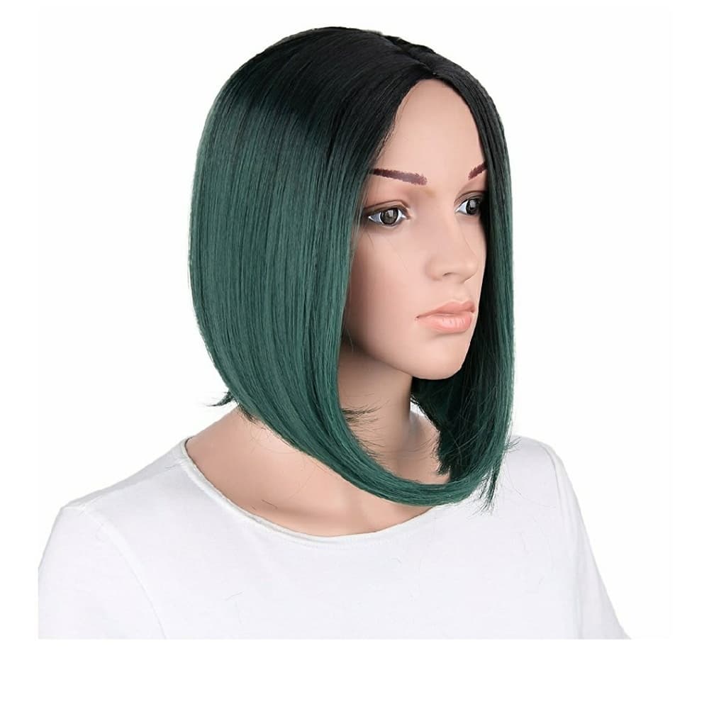 Ombre Black Green Wig - Thumbnail 3