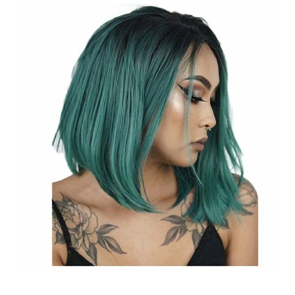 Ombre Black Green Wig - Thumbnail 7