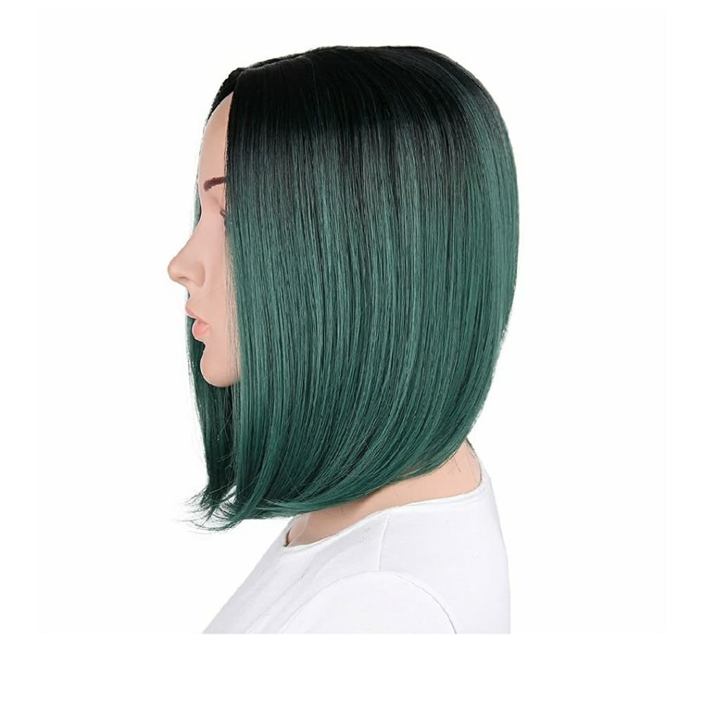 Ombre Black Green Wig - Thumbnail 6