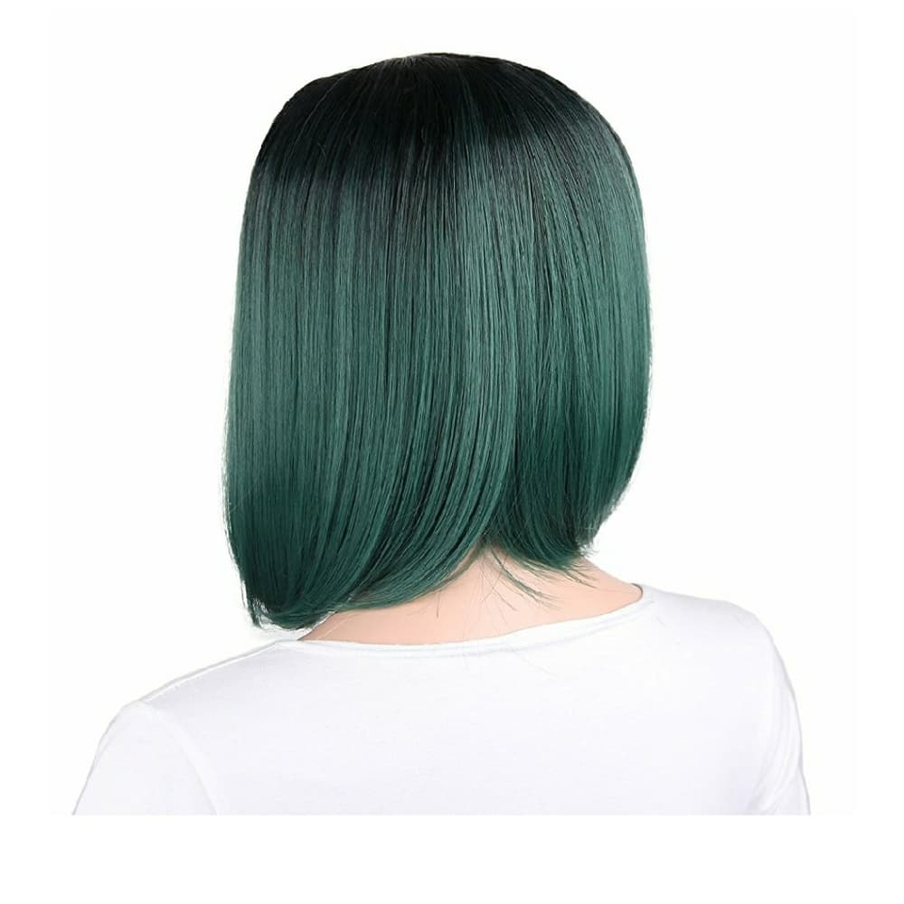Ombre Black Green Wig - Thumbnail 2