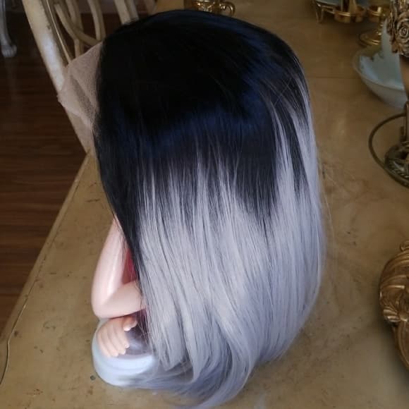 Ombre Black Gray Beauty Lacefront Wig - Thumbnail 9