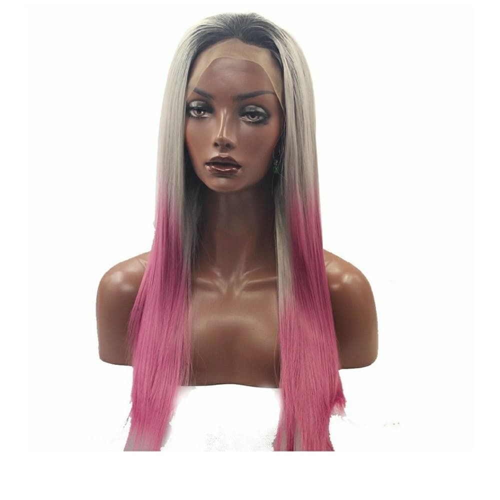 Blonde Pink Ombre Lacefront Wig 20-24 inches - Thumbnail 4