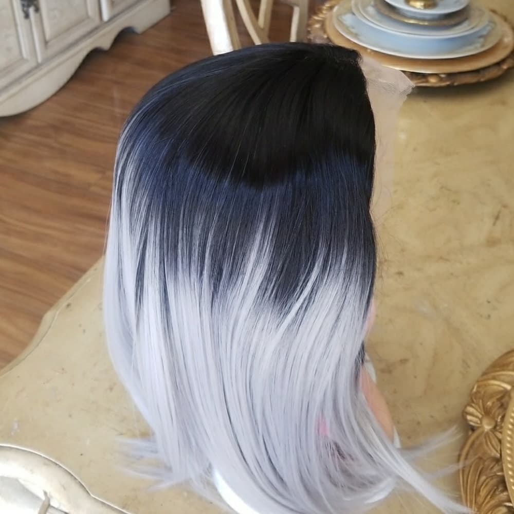 Ombre Black Gray Beauty Lacefront Wig - Thumbnail 7