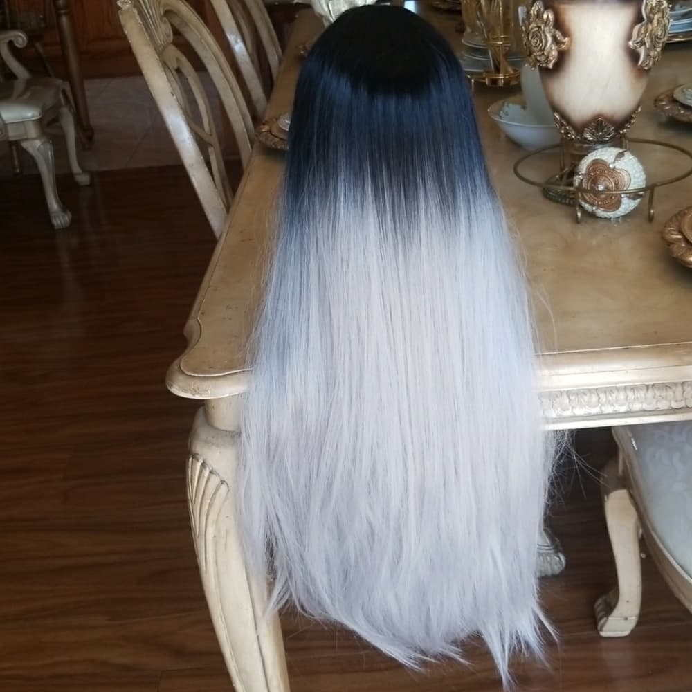 Ready to Ship Today- Ombre Black Gray Beauty Lace - Thumbnail 6