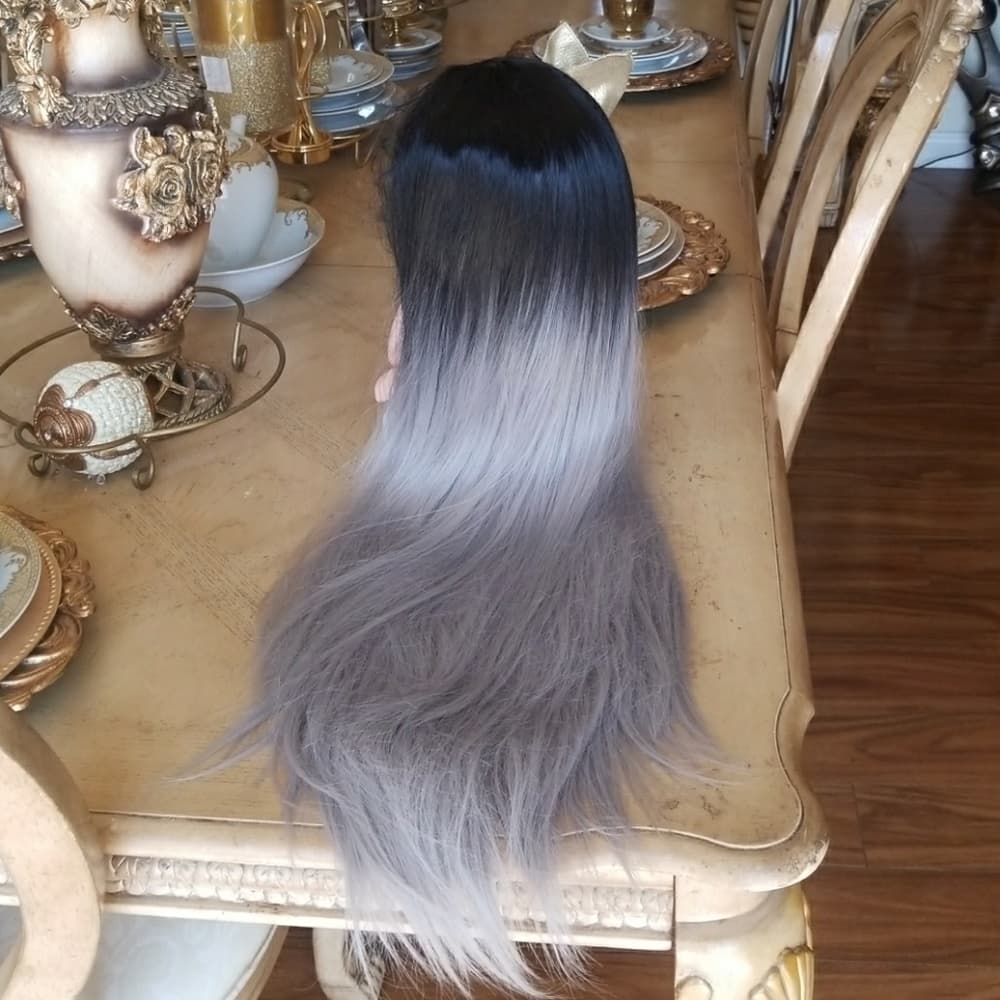Ready to Ship Today- Ombre Black Gray Beauty Lace - Thumbnail 2