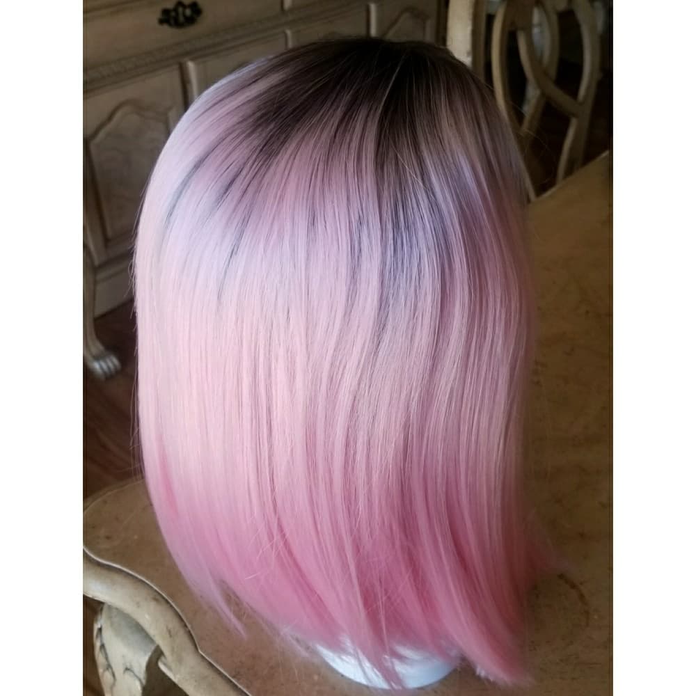 Pink Ombre Human Blend Wig - Thumbnail 2