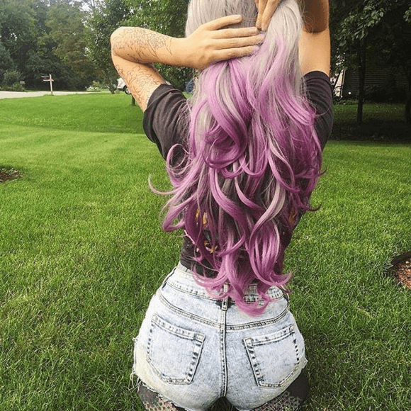 Ombre Gray Purple Beauty Wig 22-26 inches!! - Thumbnail 7