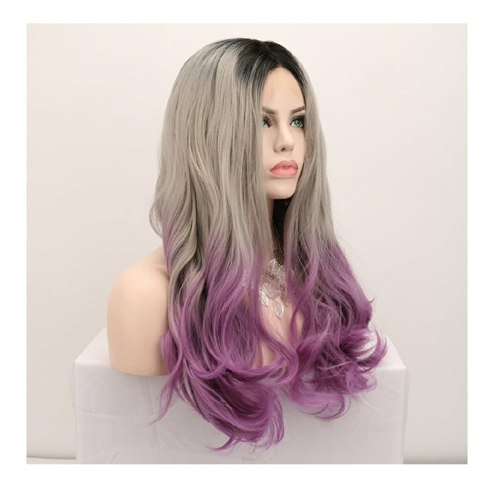 Ombre Gray Purple Beauty Wig 22-26 inches!! - Thumbnail 2