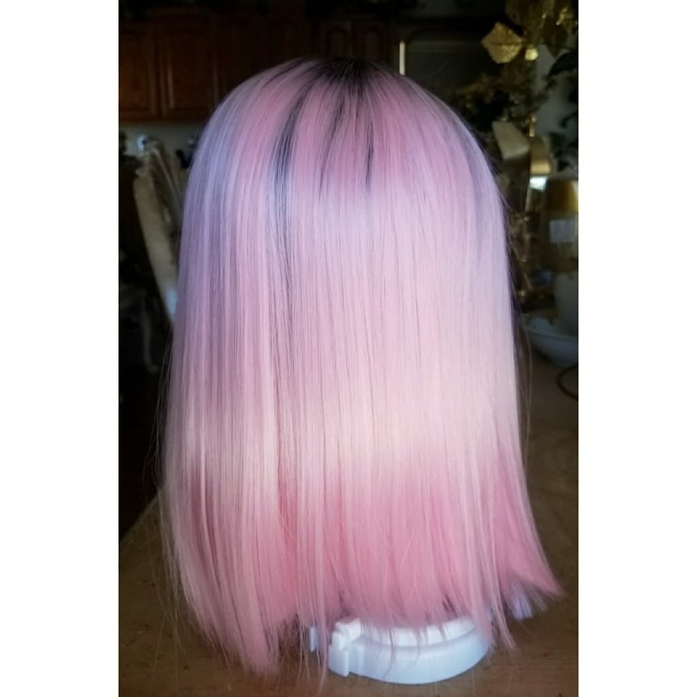 Pink Beauty Human Hair Blend Wig - Thumbnail 3
