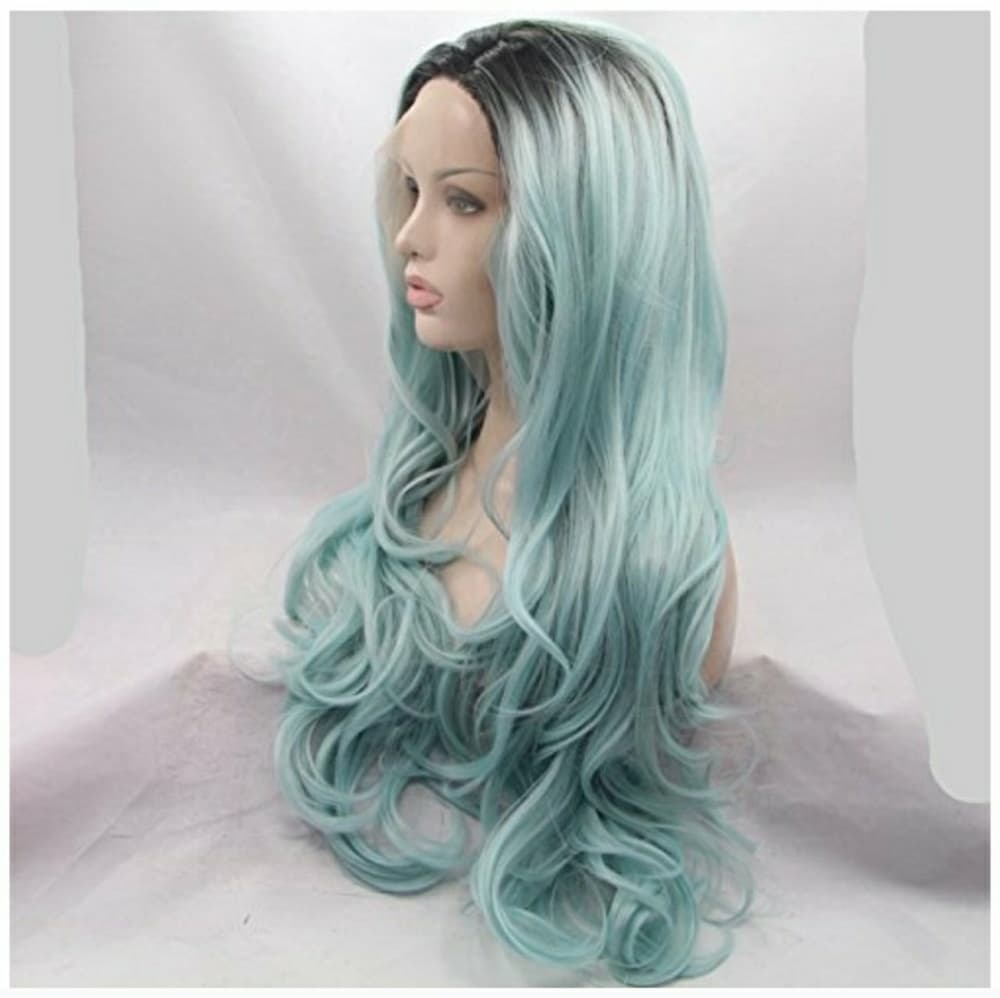 Ombre Greenish LaceFront Wig - Thumbnail 2