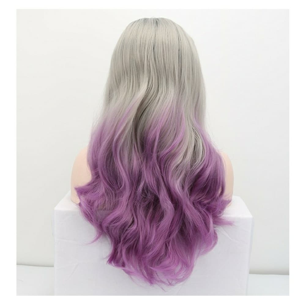 Ombre Gray Purple Beauty Wig 22-26 inches!! - Thumbnail 4