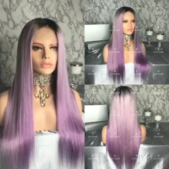 Beautiful Light Purple Virgin Remy Full Lace Wig - Thumbnail 2