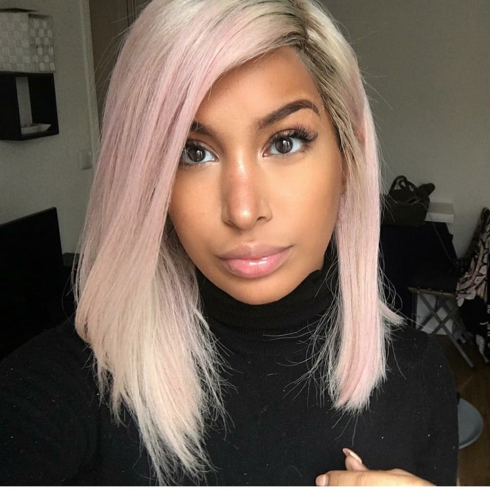 Pink Beauty Human Hair Blend Wig - Thumbnail 5