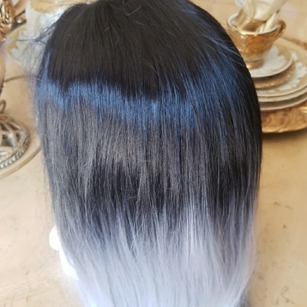 Ready to Ship Today- Ombre Black Gray Beauty Lace - Thumbnail 5