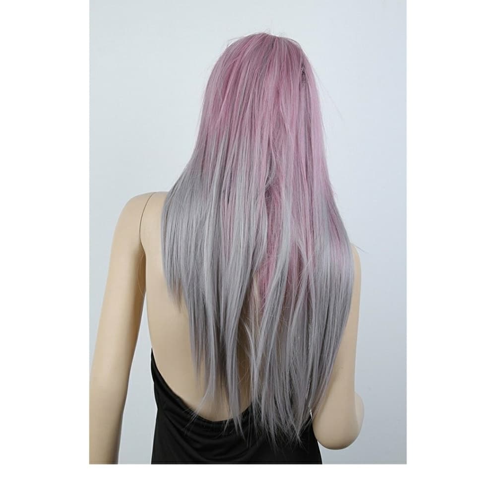Ombre Pink Gray Wig - Thumbnail 4