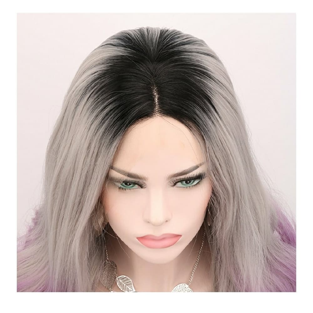 Ombre Gray Purple Beauty Wig 22-26 inches!! - Thumbnail 3