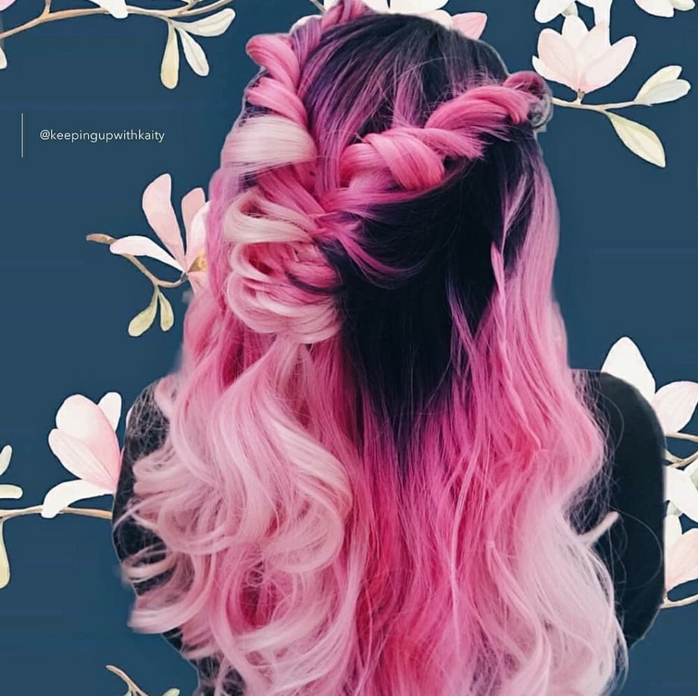 Ombre Pink Beauty Human Hair Blend Lacefront Wig - Thumbnail 6