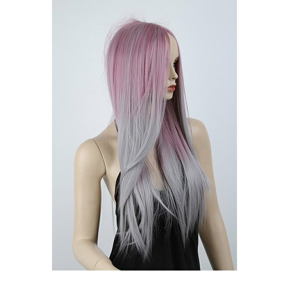 Ombre Pink Gray Wig - Thumbnail 2
