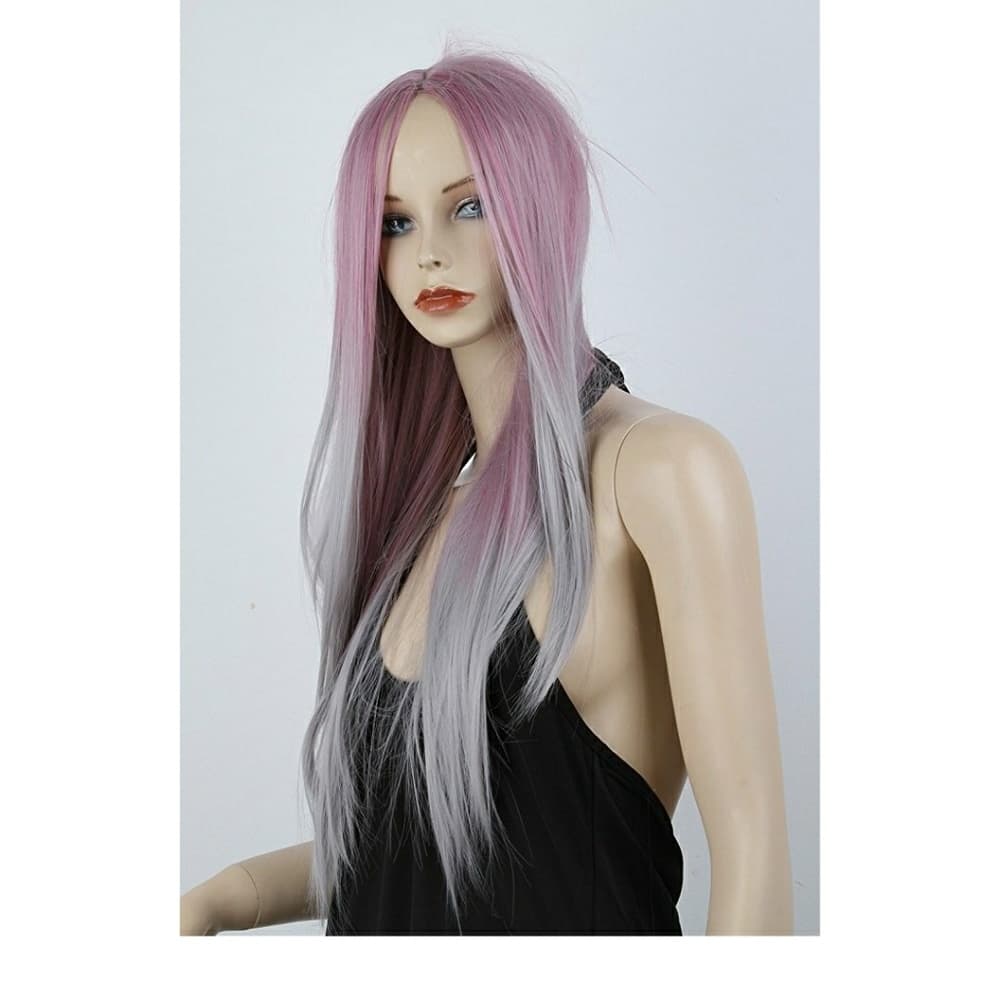 Ombre Pink Gray Wig - Thumbnail 3
