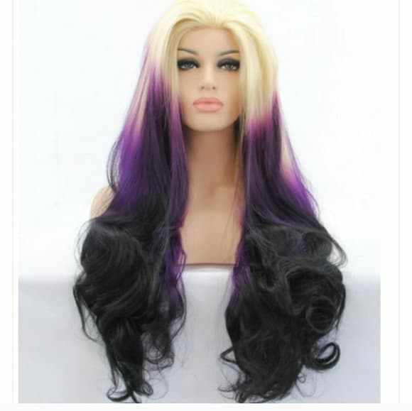 Ombre Blonde Purple Blonde Beauty LaceFront Wig 24 - Thumbnail 4